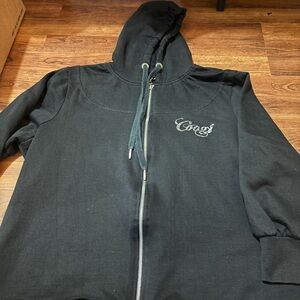 COOGI Black Hoodie with Contrasting Script Tag